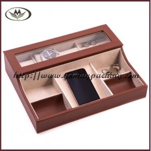 leather valet box with phone tray