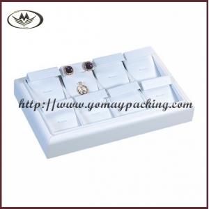 white leather earring tray  EHM-003