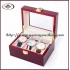 3 slots wooden watch box with window