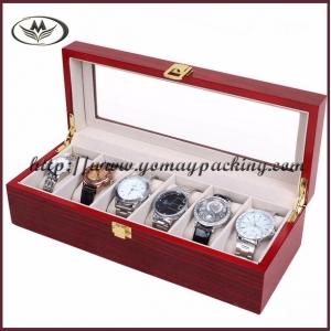 6 slots wooden watch organizer