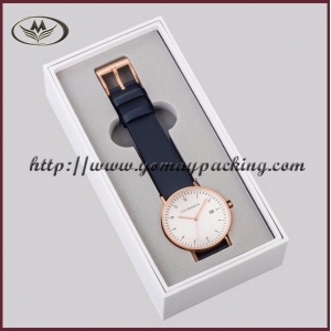 white cardboard watch box