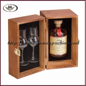 wooden wine box with cups  JH-010