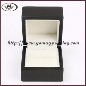 matt black wood ring box JZM-026